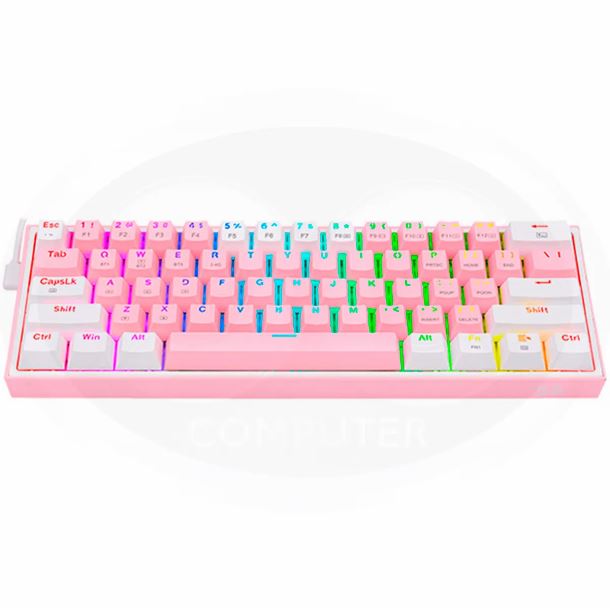 teclado-redragon-fizz-pro-k616-rgb-pink-white-switch-red-espanol