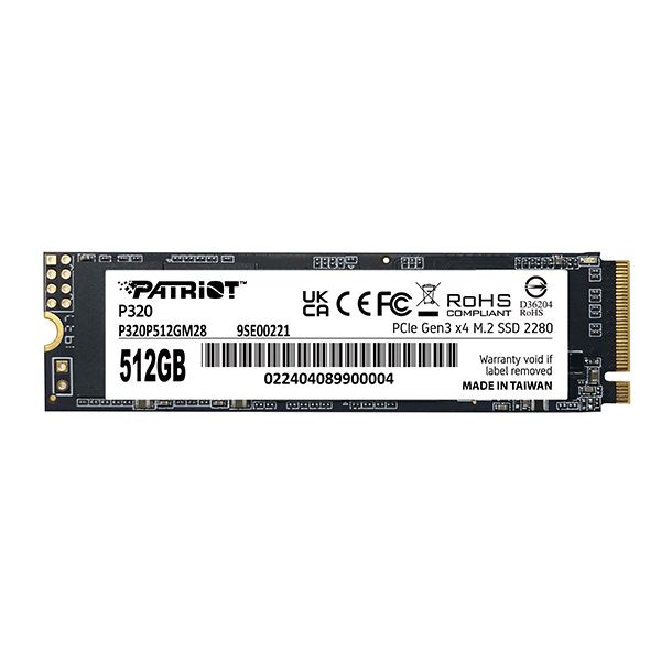 HD SSD 512GB PATRIOT P320 M.2 NVME GEN3 3000MB/S 2280