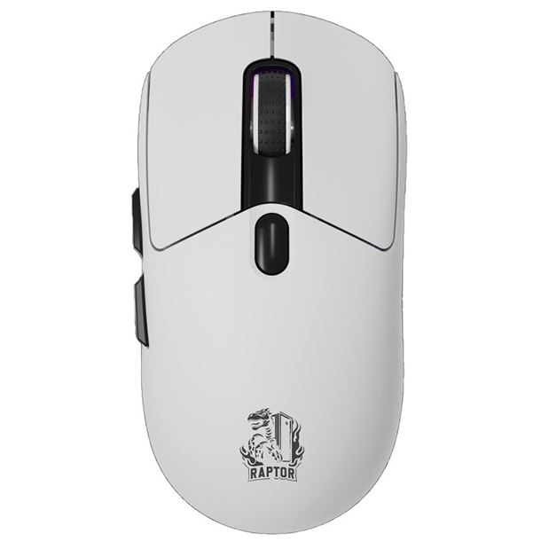 MOUSE WIRELESS RAPTOR STORM GRIP 7 BOTONES 24000DPI RGB PIXART SENSOR WHITE