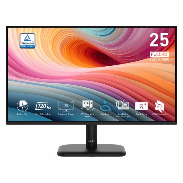 MONITOR GAMER 25" MSI PRO MP251L E2 IPS FHD 120HZ 1MS HDMI VGA