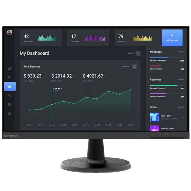 MONITOR 24" LENOVO C24-40 VA LED FHD VGA HDMI 63DCKAR6AR