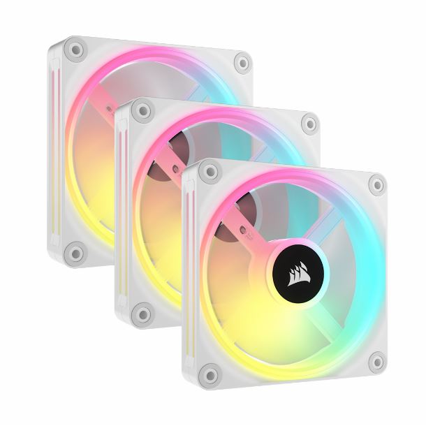 KIT 3 FAN COOLER 120MM CORSAIR ICUE LINK QX120 RGB MAGNETIC DOME WHITE CO-9051006-WW