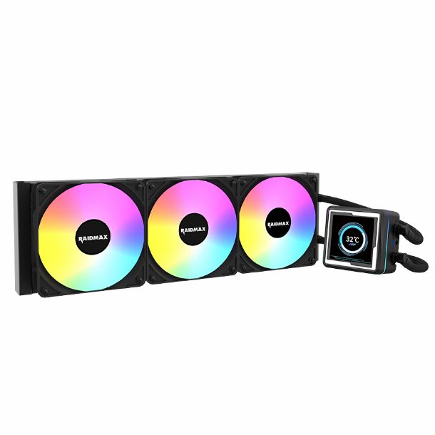 WATERCOOLER 360MM RAIDMAX LM360 ARGB C/DISPLAY 2.73" BLACK