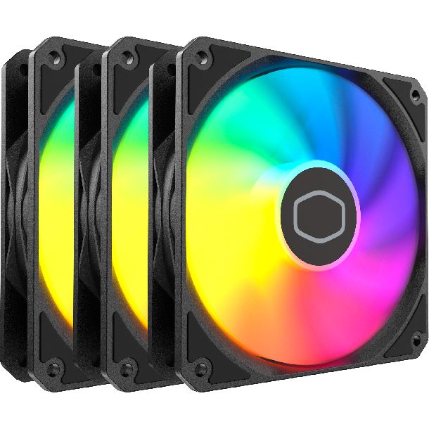 KIT 3 FAN COOLER 120MM COOLERMASTER MASTERFAN MF120 LITE ARGB