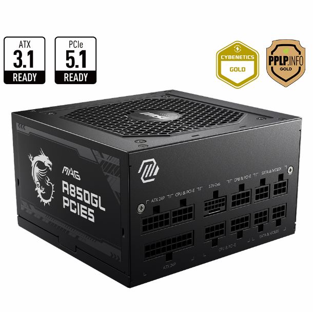 FUENTE 850W MSI MAG A850GL PCI5 80 PLUS GOLD FULL MODULAR