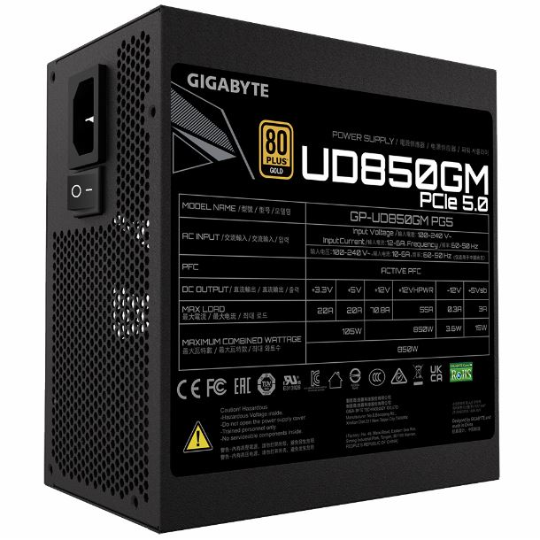 FUENTE 850W GIGABYTE GP-UD850GM PG5 80 PLUS GOLD
