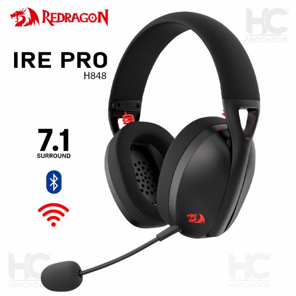 AURICULAR WIRELESS REDRAGON H848 IRE PRO BLACK