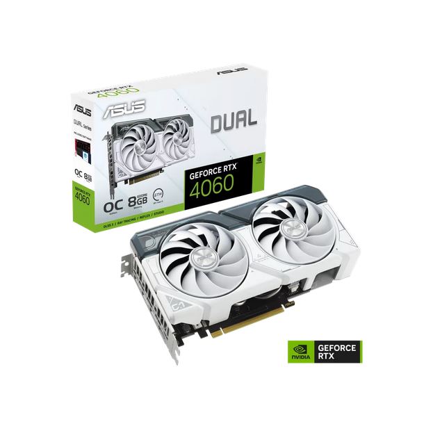 VIDEO GEFORCE RTX 4060 8GB ASUS DUAL WHITE OC EDITION MEJOR QUE 3060