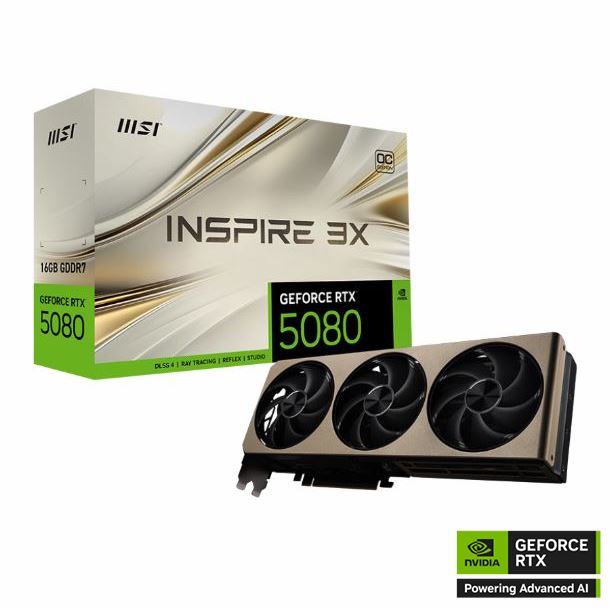 VIDEO GEFORCE RTX 5080 16GB MSI INSPIRE 3X OC