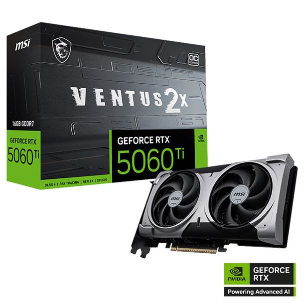 VIDEO GEFORCE RTX 5060 TI 16GB MSI VENTUS 2X OC PLUS
