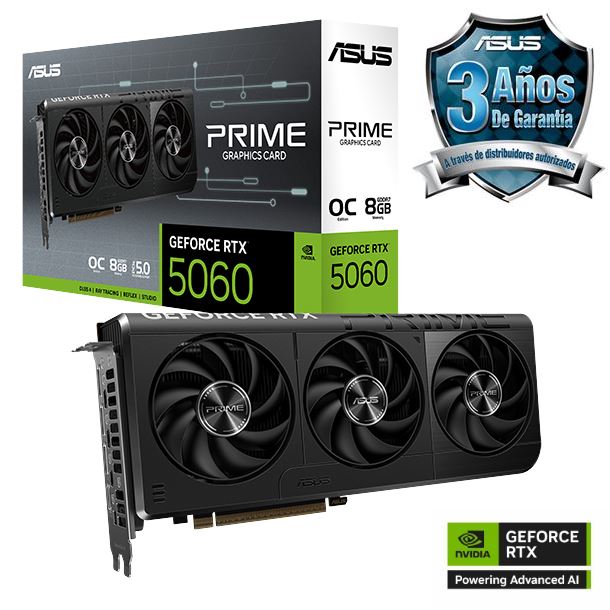 VIDEO GEFORCE RTX 5060 8GB ASUS PRIME OC EDITION