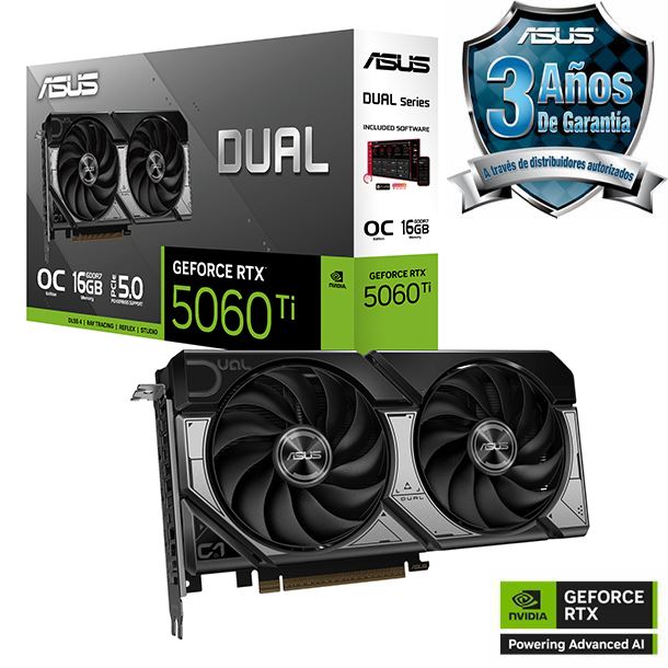 VIDEO GEFORCE RTX 5060 TI 16GB ASUS DUAL OC EDITION