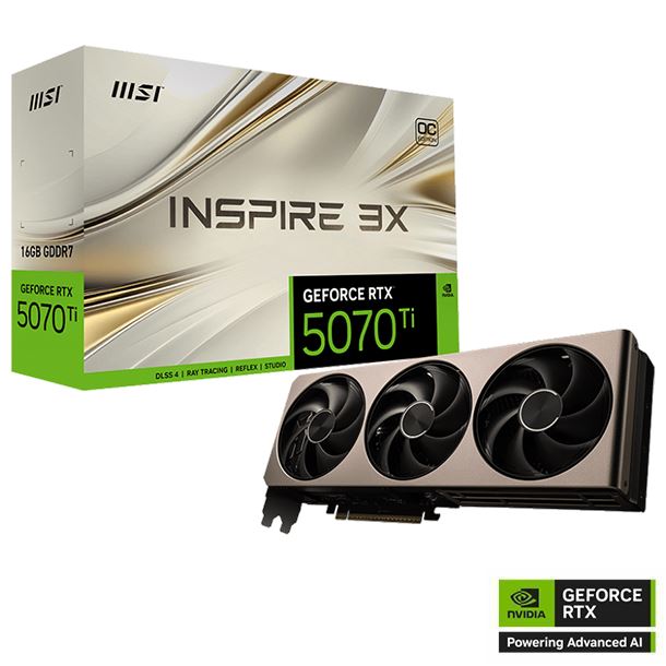 VIDEO GEFORCE RTX 5070 TI 16GB MSI INSPIRE 3X OC