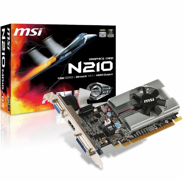VIDEO GEFORCE GT 210 1GB MSI N210-MD1G/D3 LOW PROFILE