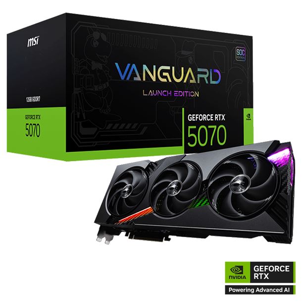 VIDEO GEFORCE RTX 5070 12GB MSI VANGUARD SOC LAUNCH EDITION