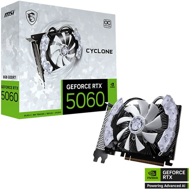 VIDEO GEFORCE RTX 5060 8GB MSI CYCLONE OC