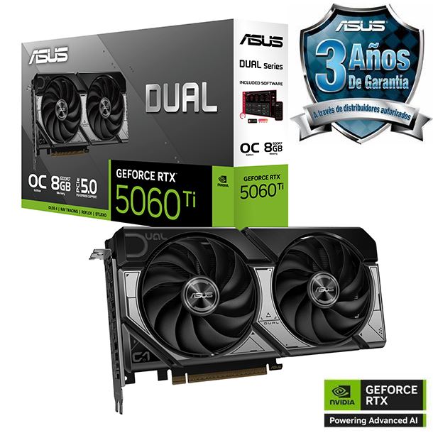 VIDEO GEFORCE RTX 5060 TI 8GB ASUS DUAL OC EDITION
