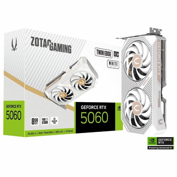VIDEO GEFORCE RTX 5060 8GB ZOTAC TWIN EDGE OC WHITE EDITION