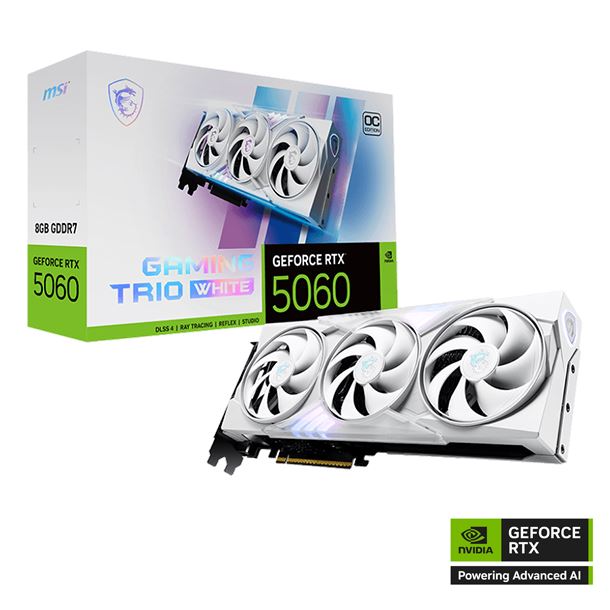 PLACA DE VIDEO GEFORCE RTX 5060 8GB MSI GAMING TRIO OC WHITE