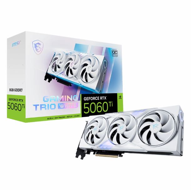 PLACA DE VIDEO GEFORCE RTX 5060 TI 8GB MSI GAMING TRIO OC WHITE