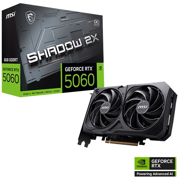 PLACA DE VIDEO GEFORCE RTX 5060 8GB MSI SHADOW 2X OC