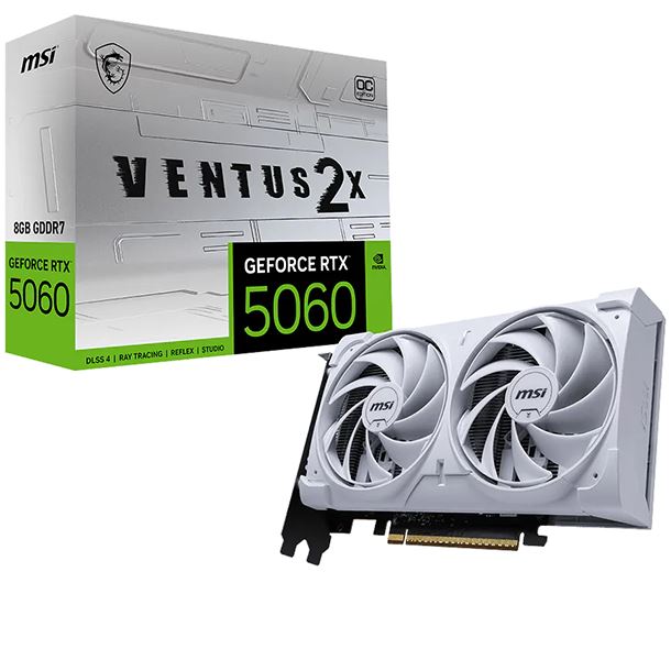 PLACA DE VIDEO GEFORCE RTX 5060 8GB MSI VENTUS 2X OC WHITE