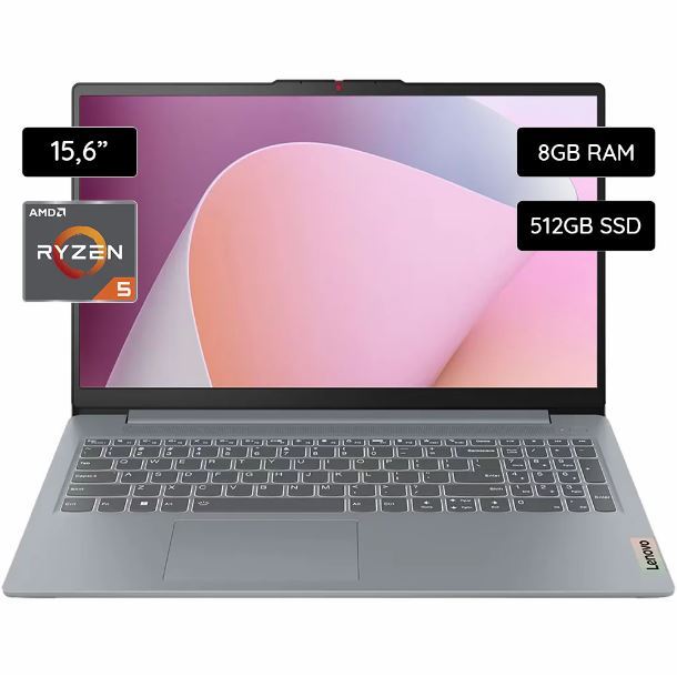 NOTEBOOK LENOVO 15.6" IDEAPAD SLIM 3 15AMN8 RYZEN 5 7520U 8GB 512GB FHD W11H R5