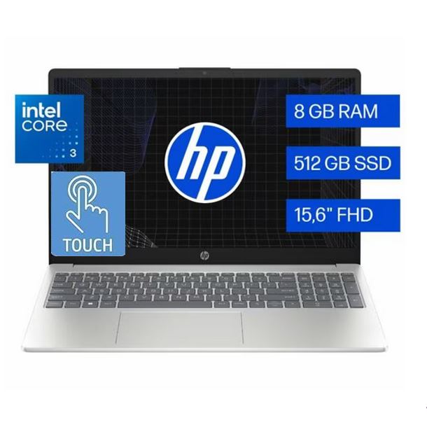 NOTEBOOK HP 15.6" 15-FD0333LA I3-100U 8GB 512GB TOUCHSCREEN FHD W11H D0LA7LA
