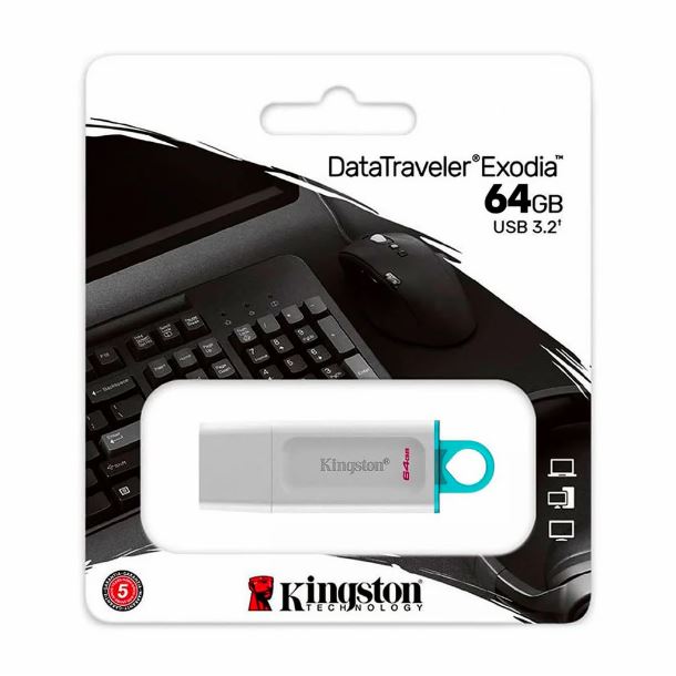 PENDRIVE 64GB KINGSTON EXODIA USB 3.2 GEN1 BLANCO