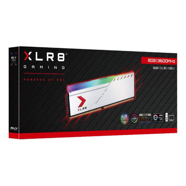 MEMORIA 8GB DDR4 3600 PNY XLR8 GAMING EPIC-X RGB SILVER