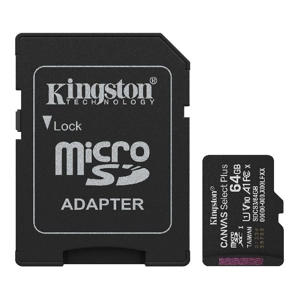 MEMORIA MICROSD 64GB KINGSTON CLASE 10 CANVAS SELECT PLUS G3