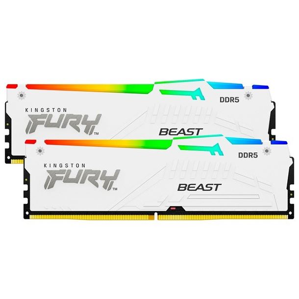 MEMORIA 32GB (2X16GB) DDR5 5600 KINGSTON FURY BEAST RGB WHITE EXPO XMP