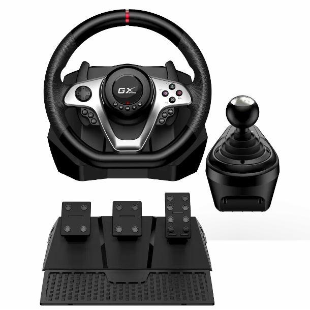 VOLANTE GENIUS SPEEDMASTER X1 - INCLUYE PEDALERA Y PALANCA DE CAMBIOS