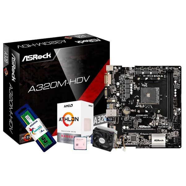 COMBO AMD ATHLON 3000G - A320 - 16GB