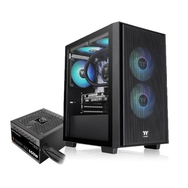 GABINETE THERMALTAKE VERSA H16 TG 3 FAN ARGB C/FUENTE 650W 80 PLUS BRONZE