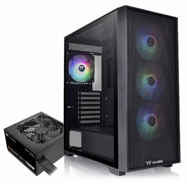 GABINETE THERMALTAKE H390 TG 4 FAN ARGB C/FUENTE 750W 80 PLUS BRONZE