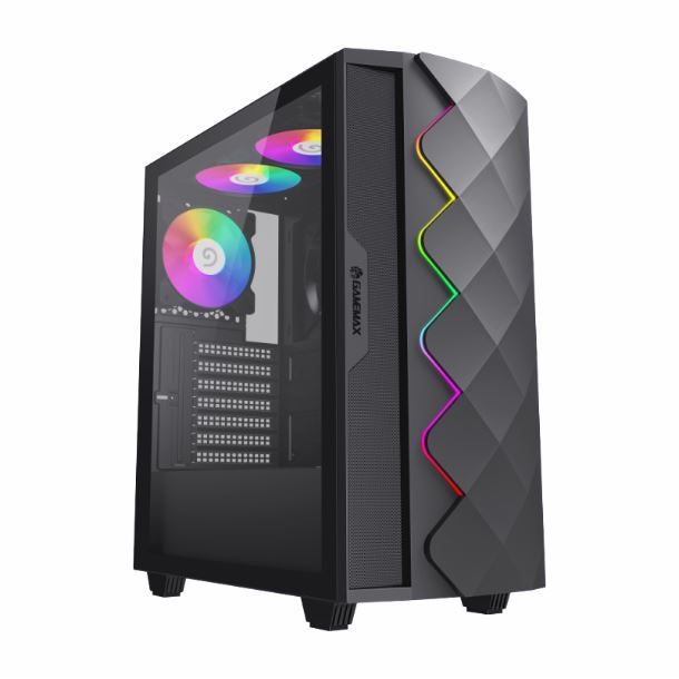GABINETE GAMEMAX DIAMOND CP BK TG 4FAN ARGB