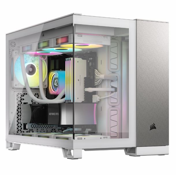 GABINETE CORSAIR 2500X TG DUAL CHAMBER WHITE / ALUMINUM CC-9011289-WW