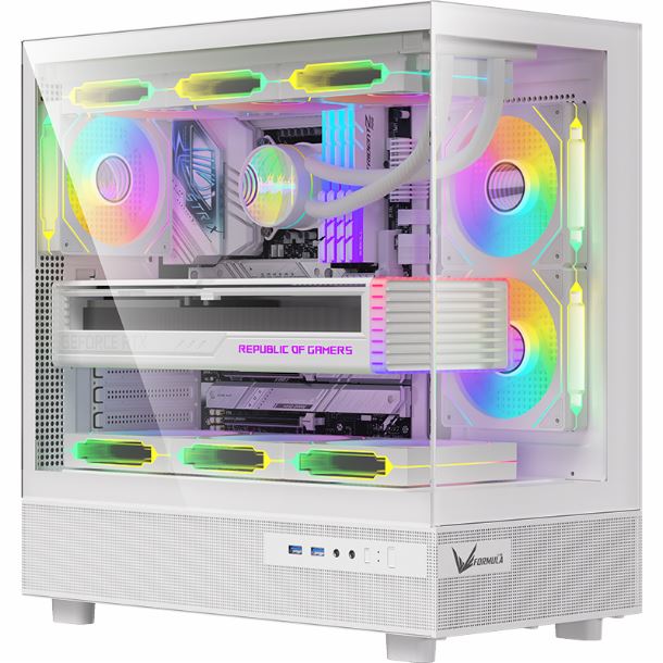 GABINETE GAMER FORMULA V CRYSTAL Z8 FLOE WHITE 6 FAN FRGB