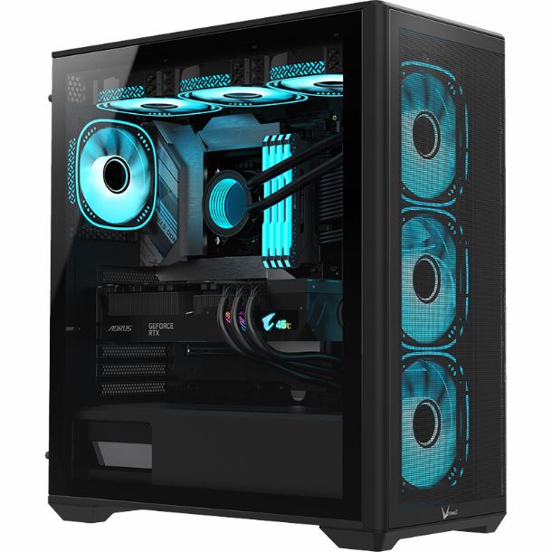 GABINETE GAMER FORMULA V AIR POWER G5 PLUS BLACK 4FAN FRGB