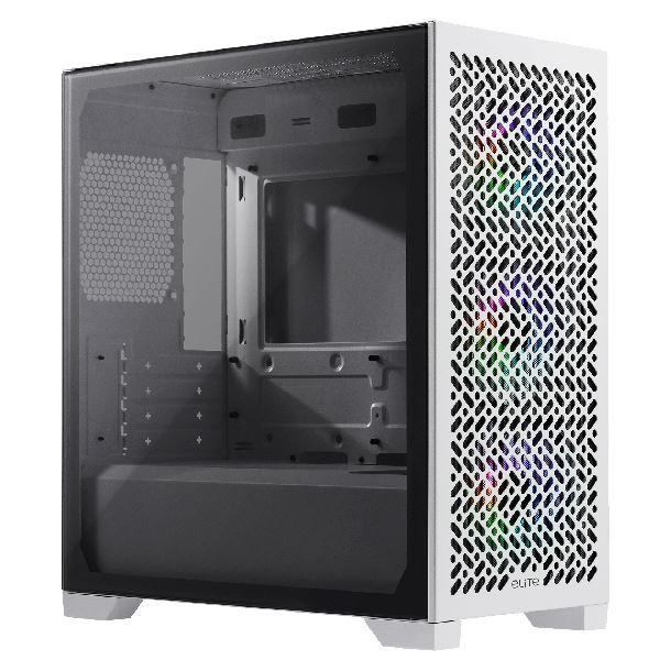 GABINETE COOLERMASTER ELITE 302 TG 3FAN ARGB WHITE E302-WGNN-S00