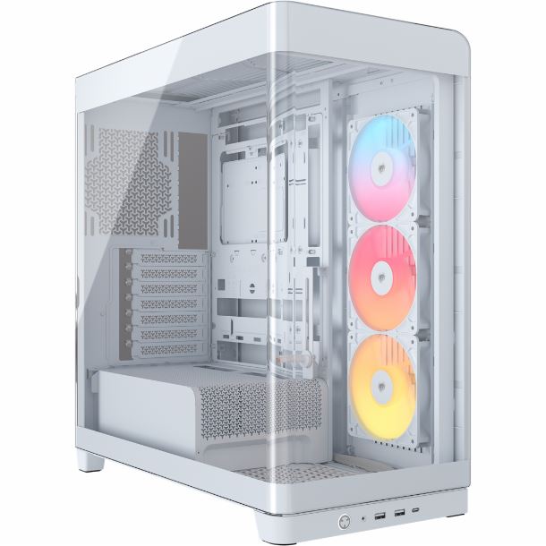 GABINETE CORSAIR FRAME 4500X RS-R ARGB TG WHITE 3FAN CC-9011315-WW