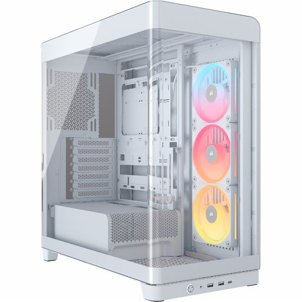 GABINETE CORSAIR FRAME 4500X LX-R RGB ICUE LINK TG 3FAN WHITE CC-9011317-WW