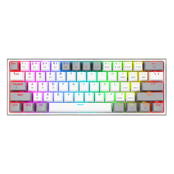 TECLADO REDRAGON FIZZ PRO K616 RGB WHITE/GRAY SWITCH RED