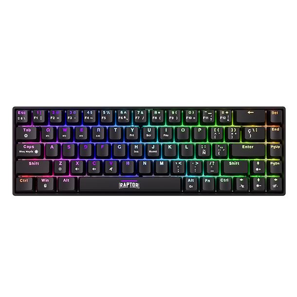 TECLADO WIRELESS RAPTOR FIRECLAW M68 MECANICO SWITCH RED OUTEMU